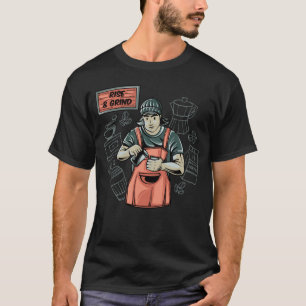 T-shirt Illustration de citation de café de barista Rise &