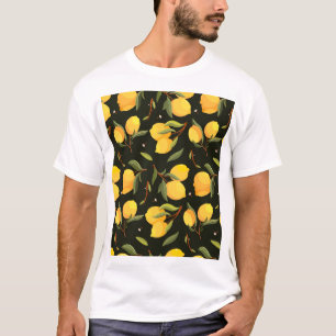 T-shirt Illustration de citron : Motif peint à la main san