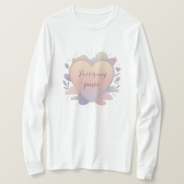 T-shirt Illustration de cœur pastel (Design devant)