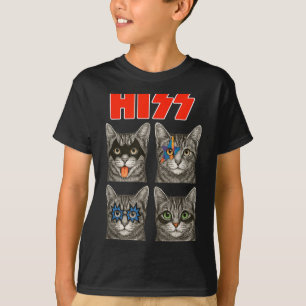 T-shirt Illustration de concert de rock avec chat rétro