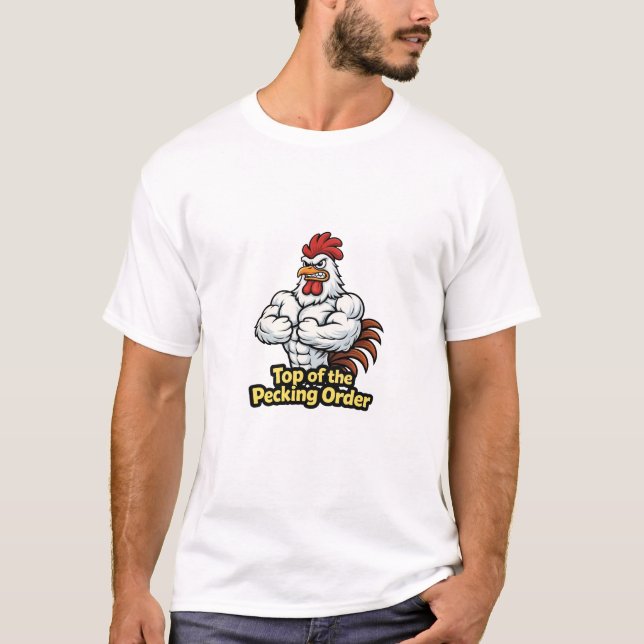 T-shirt Illustration de coq alpha – Création d'animal de p (Devant)