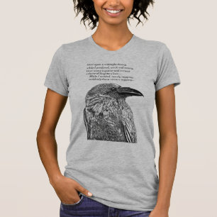 T-shirt Illustration de Corbeau et Poème Obtenir