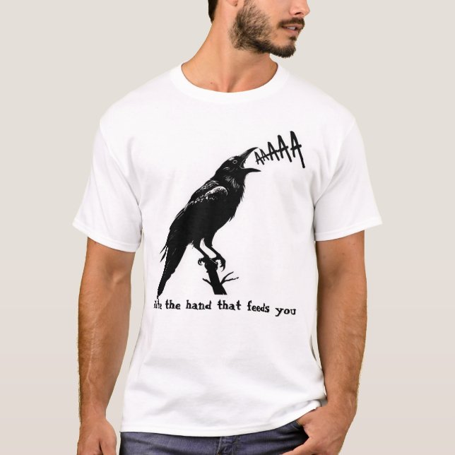T-shirt Illustration de corbeau noir - Conception d'art de (Devant)