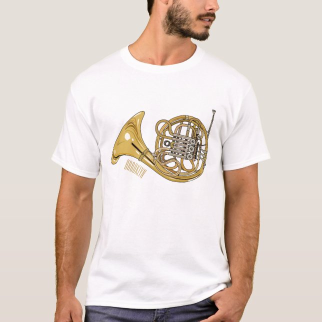 T-shirt Illustration de corne française (Devant)