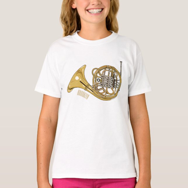 T-shirt Illustration de corne française (Devant)