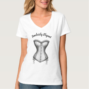 T-shirt Illustration de corset Shower de mariage vintage M
