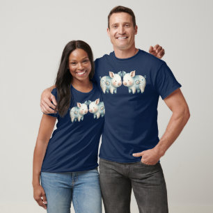 T-shirt Illustration de Cottagecore avec un Cochon en Patc