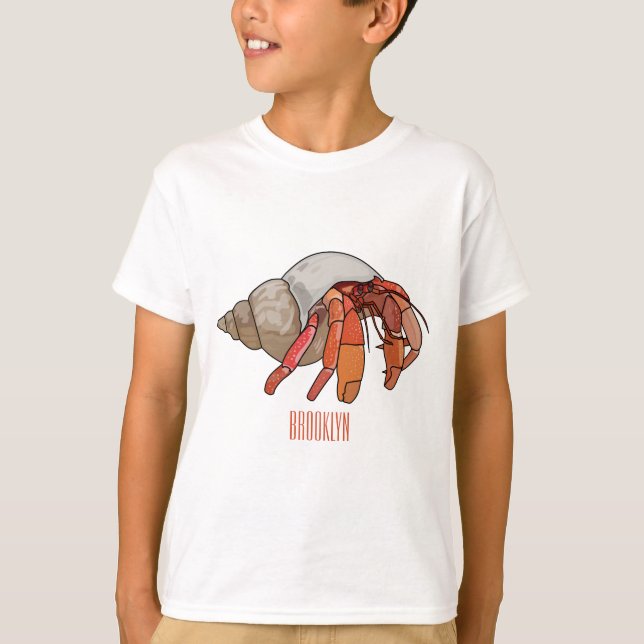 T-shirt Illustration de crabe ermite (Devant)