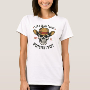 T-shirt Illustration de crâne de cowboy western vintage –