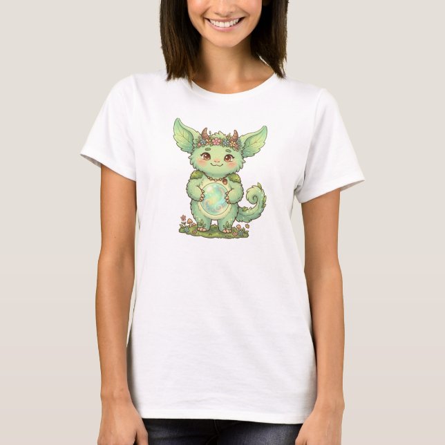 T-shirt Illustration de créature fantastique lutin mignon  (Devant)