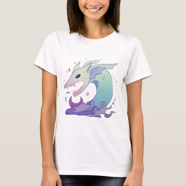 T-shirt Illustration de créature marine pastel (Devant)