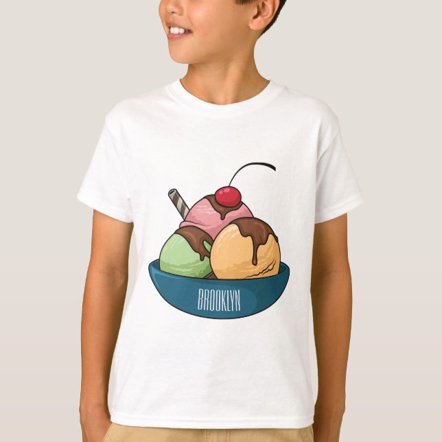 T-shirt Illustration de crème glacée (Devant)