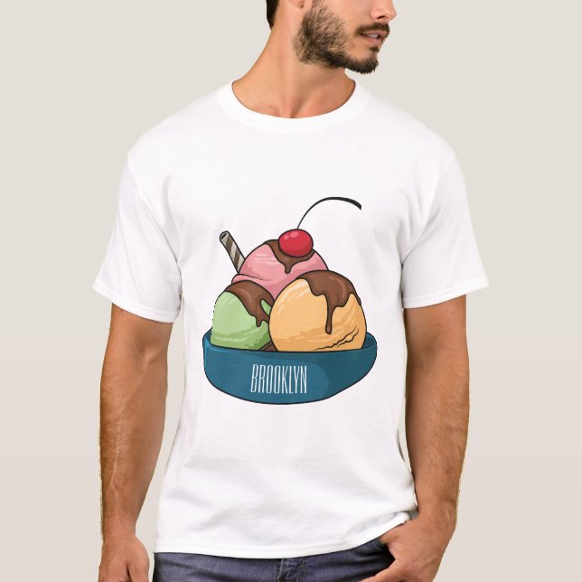 T-shirt Illustration de crème glacée (Devant)