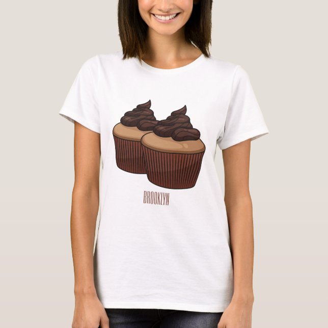 T-shirt Illustration de Cupcake (Devant)