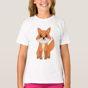 T-shirt Illustration de Cute Kawaii Orange Fox