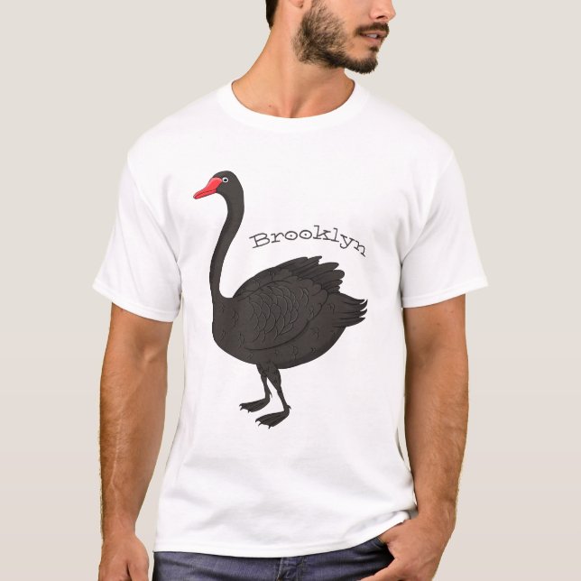 T-shirt Illustration de cygne noir (Devant)