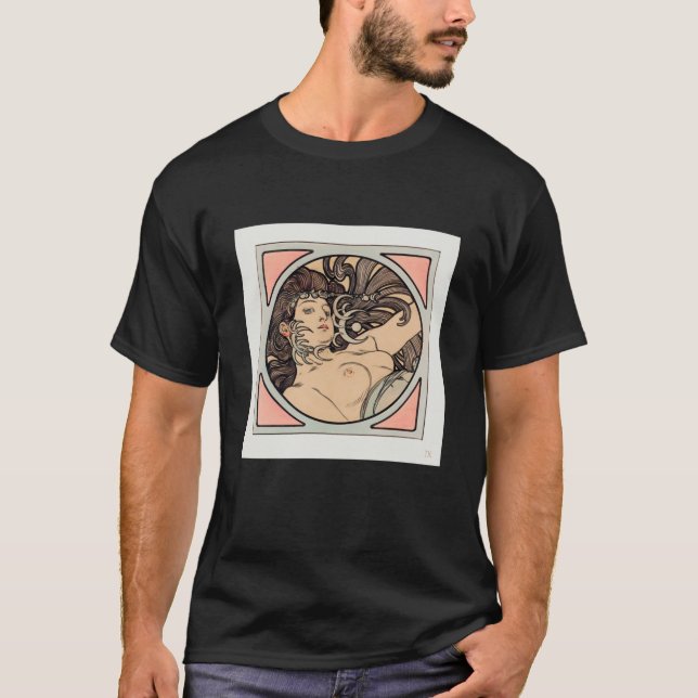 T-shirt Illustration de déesse inspirée par le verre de ve (Devant)