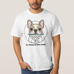 T-shirt Illustration de dentiste Bouledogue Français migno
