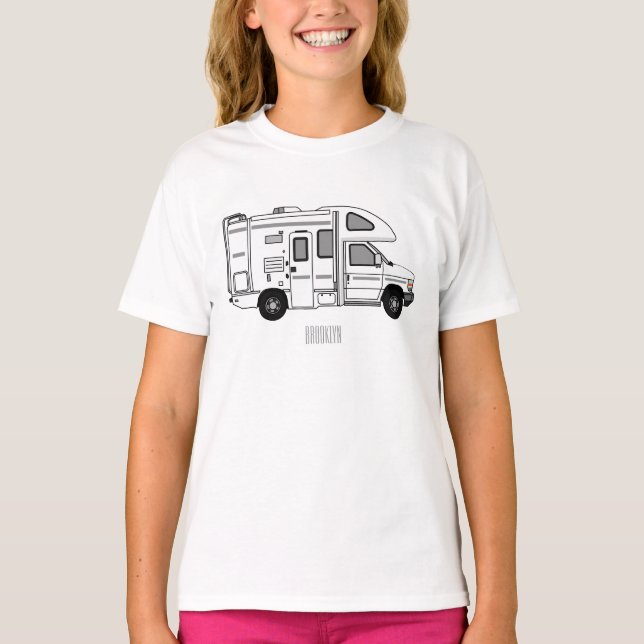 T-shirt Illustration de dessin animé Campervan (Devant)