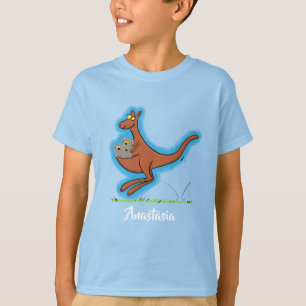 T-shirt Illustration de dessin animé Cute kangaroo et koal