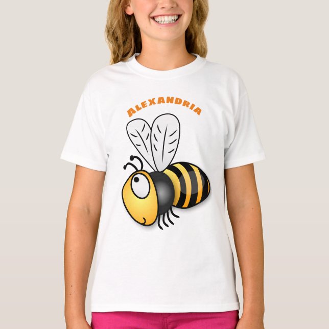 T-shirt Illustration de dessin animé d'abeilles joyeux (Devant)