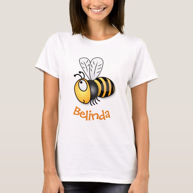 T-shirt Illustration de dessin animé d'abeilles joyeux (Devant)