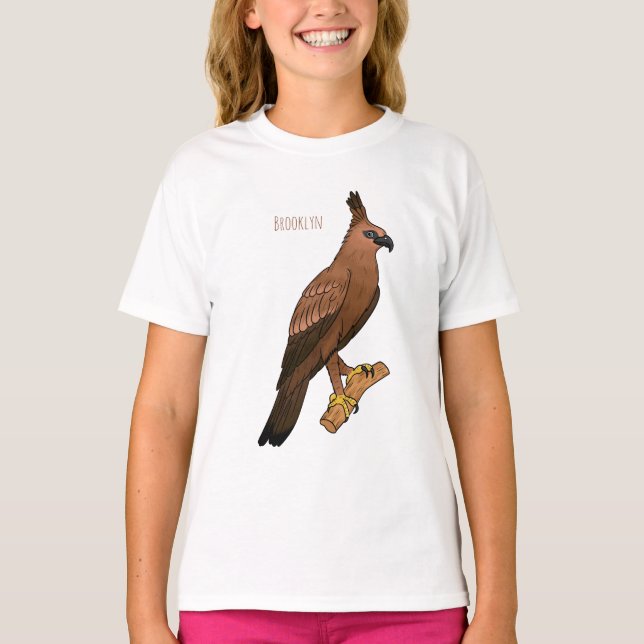 T-shirt illustration de dessin animé d'aigle de Java (Devant)
