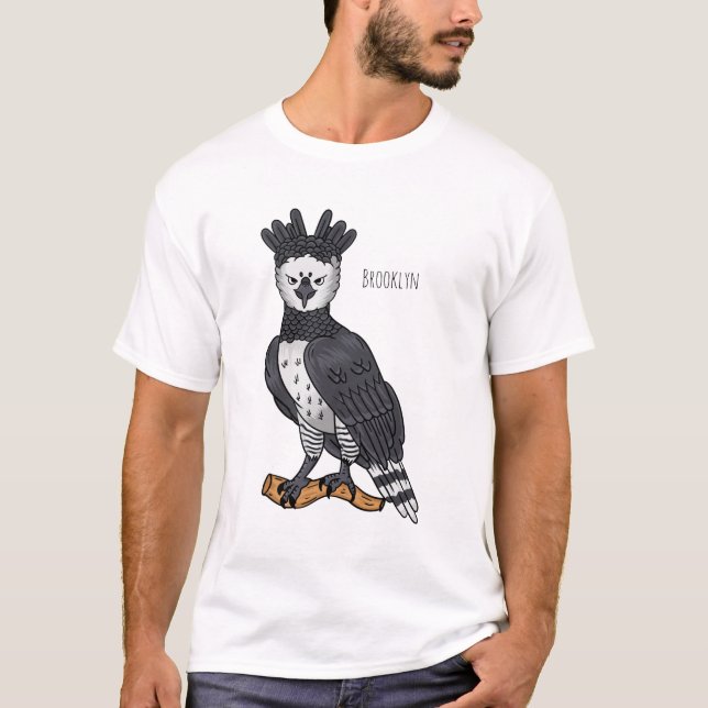 T-shirt Illustration de dessin animé d'aigle harpie (Devant)