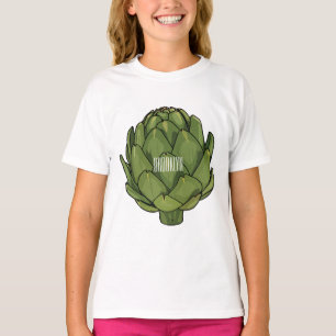 T-shirt Illustration de dessin animé d'artichaut
