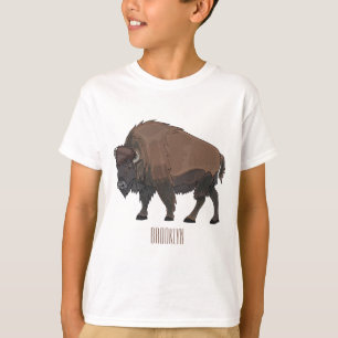 T-shirt Illustration de dessin animé de bison