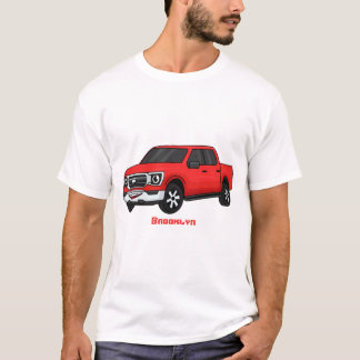 T-shirt Illustration de dessin animé de camionnette rouge