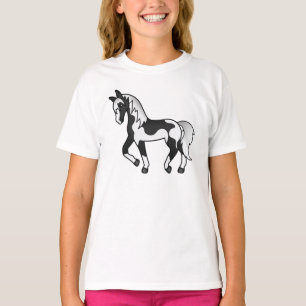 T-shirt Illustration de dessin animé de cheval trottant Pi