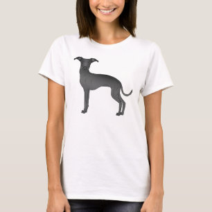 T-shirt Illustration de dessin animé de chien gris italien