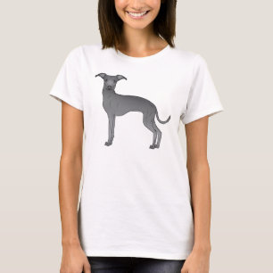 T-shirt Illustration de dessin animé de chien Lévrier Ital