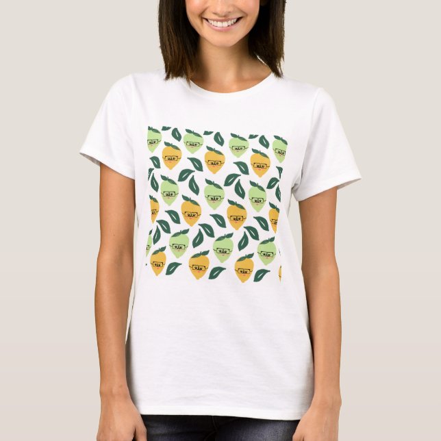 T-shirt Illustration de dessin animé de citron et lime (Devant)