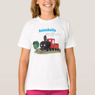 T-shirt Illustration de dessin animé de locomotive de trai