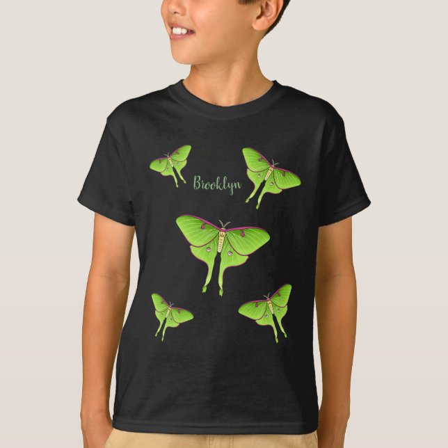 T-shirt illustration de dessin animé de Luna Moth (Devant)