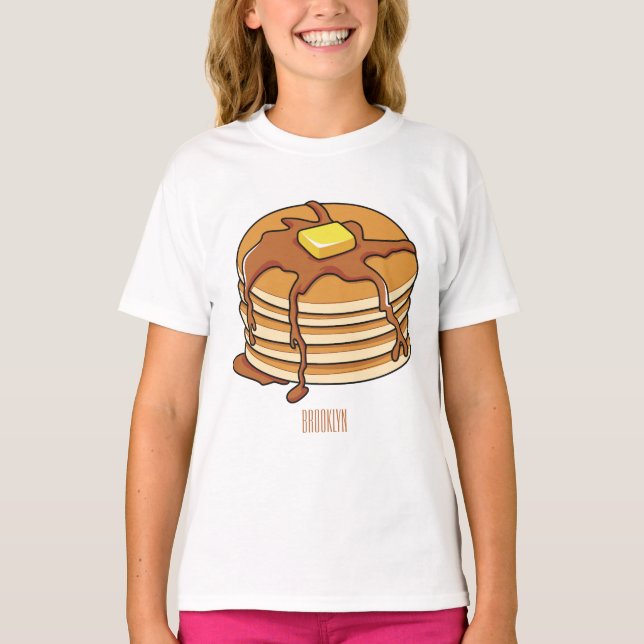 T-shirt Illustration de dessin animé de Pancake (Devant)