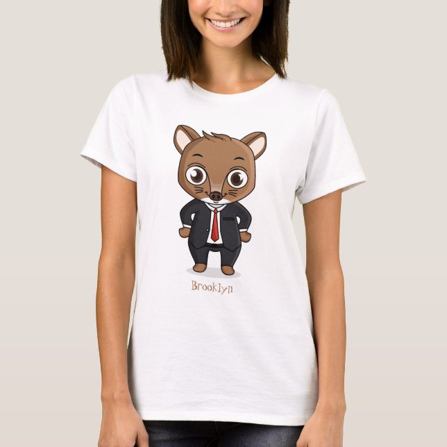 T-shirt Illustration de dessin animé de rat mignon (Devant)