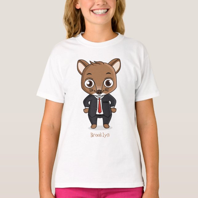 T-shirt Illustration de dessin animé de rat mignon (Devant)