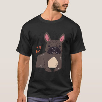 T-shirt Illustration de dessin animé de visage ridé de Pug