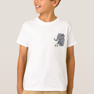 T-shirt Illustration de dessin animé d'éléphant arrosant p