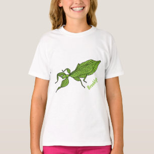 T-shirt Illustration de dessin animé d'insecte feuille mig