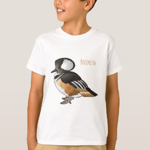 T-shirt Illustration de dessin animé d'oiseau harle couron