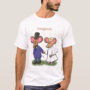 T-shirt Illustration de dessin animé d'un couple de souris