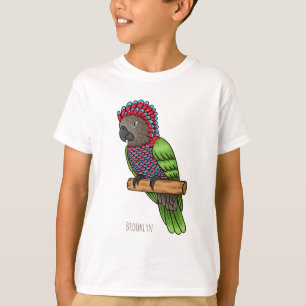 T-shirt Illustration de dessin animé d'un perroquet à tête