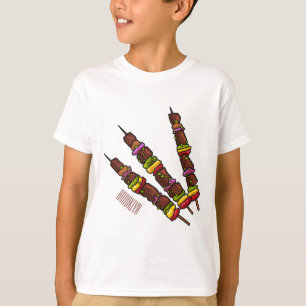 T-shirt Illustration de dessin animé Kebab ou kabob