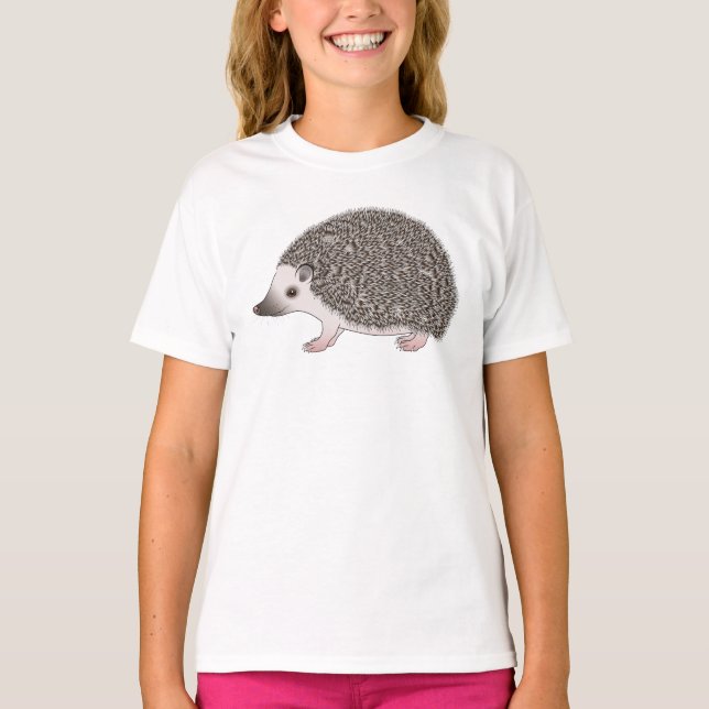 T-shirt Illustration de dessin animé mignon de hérisson py (Devant)