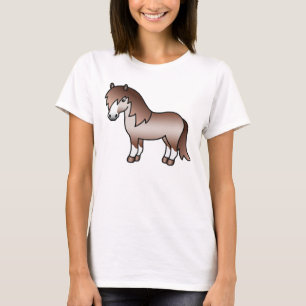 T-shirt Illustration de dessin animé mignon de poney Shetl