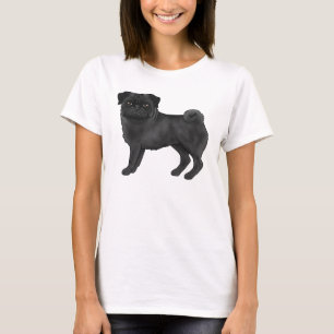 T-shirt Illustration de dessin animé mignon de race de chi